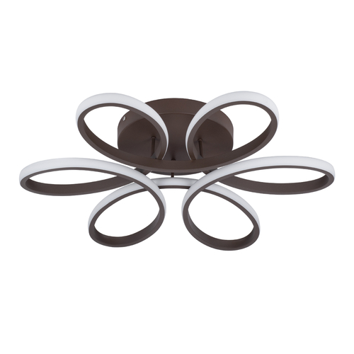 GloboStar® MARGARET 61402 Φωτιστικό Οροφής Design LED CCT 54W 6210lm 360° AC 220-240V - Εναλλαγή Φωτισμού μέσω Τηλεχειριστηρίου All In One Ψυχρό 6000k+Φυσικό 4500k+Θερμό 2700k Dimmable Φ57 x Υ12cm - Καφέ - 3 Years Warranty