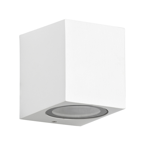 GloboStar® BURANO 60611 Φωτιστικό Τοίχου - Απλίκα Αρχιτεκτονικού Φωτισμού Εξωτερικού Χώρου Up or Down Αλουμινίου με Ντουί 1 x GU10 AC 220-240V Αδιάβροχο IP65 Μ8 x Π8 x Υ6.8cm - Λευκό -  5 Years Warranty