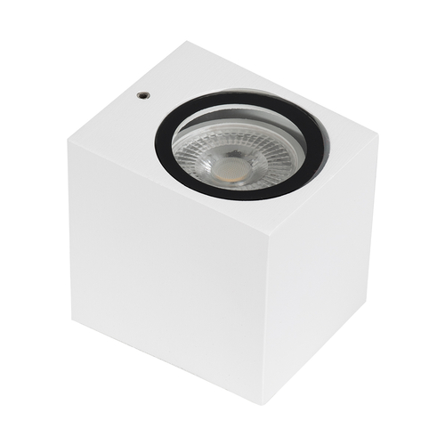 GloboStar® BURANO 60611 Φωτιστικό Τοίχου - Απλίκα Αρχιτεκτονικού Φωτισμού Εξωτερικού Χώρου Up or Down Αλουμινίου με Ντουί 1 x GU10 AC 220-240V Αδιάβροχο IP65 Μ8 x Π8 x Υ6.8cm - Λευκό -  5 Years Warranty