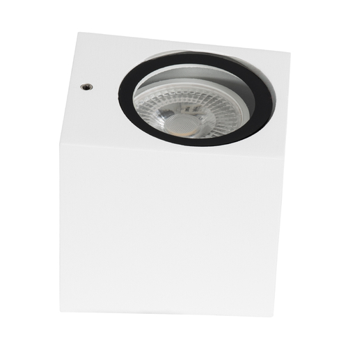 GloboStar® BURANO 60611 Φωτιστικό Τοίχου - Απλίκα Αρχιτεκτονικού Φωτισμού Εξωτερικού Χώρου Up or Down Αλουμινίου με Ντουί 1 x GU10 AC 220-240V Αδιάβροχο IP65 Μ8 x Π8 x Υ6.8cm - Λευκό -  5 Years Warranty