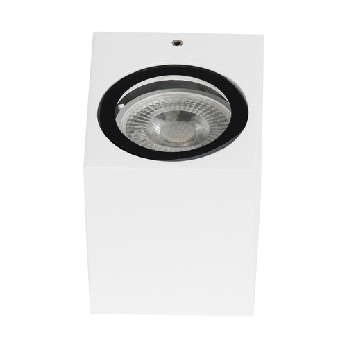 GloboStar® BURANO 60611 Φωτιστικό Τοίχου - Απλίκα Αρχιτεκτονικού Φωτισμού Εξωτερικού Χώρου Up or Down Αλουμινίου με Ντουί 1 x GU10 AC 220-240V Αδιάβροχο IP65 Μ8 x Π8 x Υ6.8cm - Λευκό -  5 Years Warranty