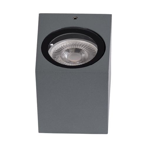 GloboStar® BURANO 60612 Φωτιστικό Τοίχου - Απλίκα Αρχιτεκτονικού Φωτισμού Εξωτερικού Χώρου Up or Down Αλουμινίου με Ντουί 1 x GU10 AC 220-240V Αδιάβροχο IP65 Μ8 x Π8 x Υ6.8cm - Γκρι Ανθρακί -  5 Years Warranty