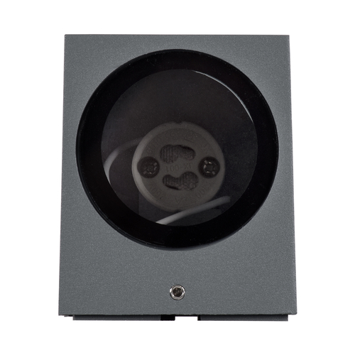 GloboStar® BURANO 60612 Φωτιστικό Τοίχου - Απλίκα Αρχιτεκτονικού Φωτισμού Εξωτερικού Χώρου Up or Down Αλουμινίου με Ντουί 1 x GU10 AC 220-240V Αδιάβροχο IP65 Μ8 x Π8 x Υ6.8cm - Γκρι Ανθρακί -  5 Years Warranty