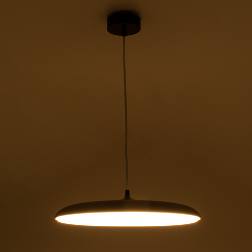 GloboStar® BARON 61254 Κρεμαστή Πλαφονιέρα Οροφής LED CCT 24W 2880lm 120° AC 220-240V - Εναλλαγή Φωτισμού μέσω Διακόπτη On/Off All In One Ψυχρό 6000k+Φυσικό 4500k+Θερμό 2700k Φ40 x Υ10cm - Μαύρο - 3 Years Warranty