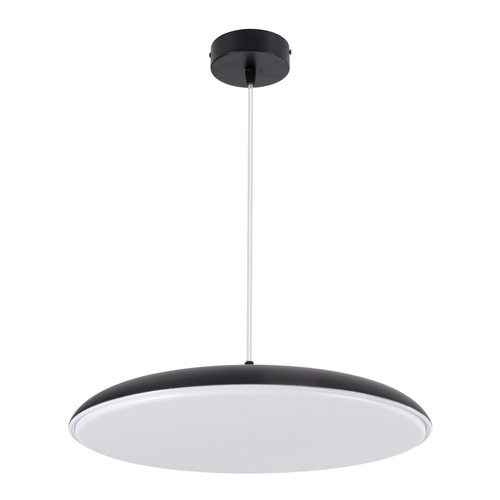 GloboStar® BARON 61254 Κρεμαστή Πλαφονιέρα Οροφής LED CCT 24W 2880lm 120° AC 220-240V - Εναλλαγή Φωτισμού μέσω Διακόπτη On/Off All In One Ψυχρό 6000k+Φυσικό 4500k+Θερμό 2700k Φ40 x Υ10cm - Μαύρο - 3 Years Warranty