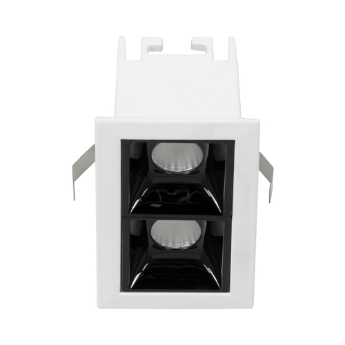 GloboStar® LUMINAR SUPERIOR 60317 Χωνευτό LED Spot Downlight TrimLess 4W 540lm 36° AC 220-240V IP20 Μ7.5 x Π4.3 x Υ4.5cm - Λευκό με Μαύρο Κάτοπτρο - Θερμό Λευκό 2700K - Bridgelux High Lumen Chip Gen2 - TÜV Certified Driver - 5 Years Warranty