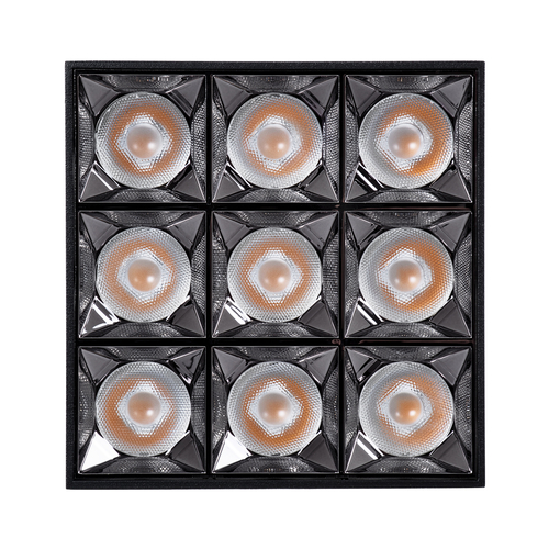 GloboStar® LUMINAR SUPERIOR 60337 Επιφανειακό LED Spot Downlight TrimLess 30W 4050lm 36° AC 220-240V IP20 Μ12 x Π12 x Υ6.6cm - Μαύρο με Κάτοπτρο Χρωμίου - Θερμό Λευκό 2700K - Bridgelux High Lumen Chip Gen2 - TÜV Certified Driver - 5 Years Warranty