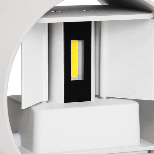 GloboStar® AXIS-R 60641 Φωτιστικό Τοίχου - Απλίκα Αρχιτεκτονικού Φωτισμού Εσωτερικού/Εξωτερικού Χώρου Up & Down LED 10W 1250lm 10 έως 60° AC 220-240V Αδιάβροχο IP65 Μ10 x Π10 x Υ10cm - Ψυχρό Λευκό 6000K - Λευκό - Bridgelux Chip - 3 Years Warranty