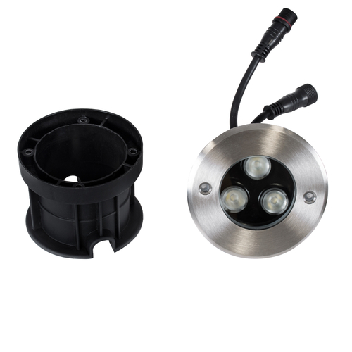 GloboStar® UNDERWATER-JULIA 90564 Υποβρύχιο Χωνευτό Φωτιστικό Σποτ Ειδικό για Σιντριβάνια LED 3W 255lm 15° DC 24V Αδιάβροχο IP68 Φ10 x Υ7.5cm RGBW DMX512 - Ανοξείδωτο Ατσάλι - 3 Years Warranty