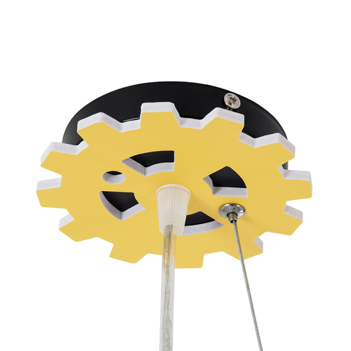 GloboStar® EXCAVATOR 61579 Παιδικό Κρεμαστό Φωτιστικό Φιγούρα Μονόφωτο 1 x E27 IP20 Κίτρινο & Μαύρο Πλαστικό - Μ45 x Π15.5 x Υ27cm