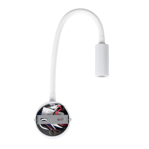 GloboStar® GOOSE 60876 Μοντέρνο Φωτιστικό Τοίχου - Απλίκα Ξενοδοχείου Bed Side LED 3W 300lm 36° AC 220-240V - Reading Light - Μ6.5 x Π15 x Υ24.5cm - Φυσικό Λευκό 4500K - Λευκό - 3 Xρόνια Εγγύηση