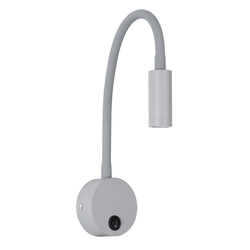 GloboStar® GOOSE 60877 Μοντέρνο Φωτιστικό Τοίχου - Απλίκα Ξενοδοχείου Bed Side LED 3W 300lm 36° AC 220-240V - Reading Light - Μ6.5 x Π15 x Υ24.5cm - Φυσικό Λευκό 4500K - Γκρι Ανθρακί - 3 Xρόνια Εγγύηση