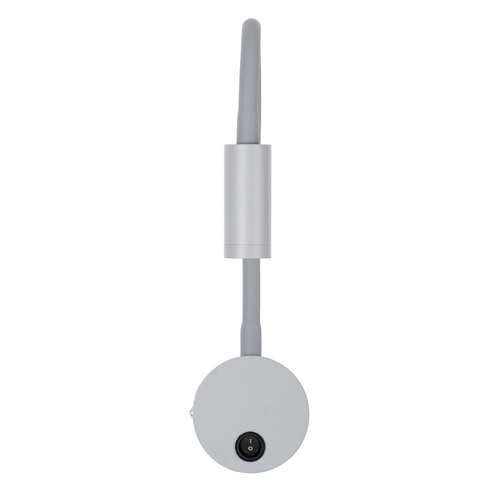 GloboStar® GOOSE 60877 Μοντέρνο Φωτιστικό Τοίχου - Απλίκα Ξενοδοχείου Bed Side LED 3W 300lm 36° AC 220-240V - Reading Light - Μ6.5 x Π15 x Υ24.5cm - Φυσικό Λευκό 4500K - Γκρι Ανθρακί - 3 Xρόνια Εγγύηση