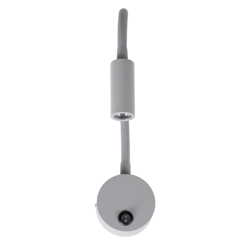 GloboStar® GOOSE 60877 Μοντέρνο Φωτιστικό Τοίχου - Απλίκα Ξενοδοχείου Bed Side LED 3W 300lm 36° AC 220-240V - Reading Light - Μ6.5 x Π15 x Υ24.5cm - Φυσικό Λευκό 4500K - Γκρι Ανθρακί - 3 Xρόνια Εγγύηση