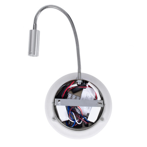 GloboStar® GOOSE 60884 Μοντέρνο Φωτιστικό Τοίχου - Απλίκα Ξενοδοχείου Bed Side LED 6W 600lm 36° & 360° AC 220-240V - Reading Light & 360° Κρυφός Φωτισμός - Φορτιστής USB 3A - Μ15.5 x Π15 x Υ30.5cm - Φυσικό Λευκό 4500K - Ασημί Νίκελ - 3 Xρόνια Εγγύηση