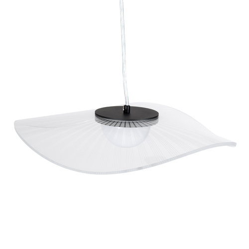 GloboStar® ACRYLICA 60974 Κρεμαστό Φωτιστικό Οροφής Design LED CCT 20W 2240lm 360° AC 220-240V - Εναλλαγή Φωτισμού μέσω Διακόπτη On/Off All In One Ψυχρό 6000k+Φυσικό 4500k+Θερμό 2700k Φ40cm - Μαύρο με Διάφανο Laser Designed Plexiglass - 3 Years Warranty