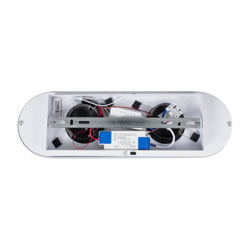 GloboStar® NESPO 61212 Φωτιστικό Οροφής Linear Design LED CCT με Κινούμενα Σποτ LED Spot Downlight 36W 4032lm 360° & 45° AC 220-240V - Εναλλαγή Φωτισμού μέσω Διακόπτη On/Off All In One Ψυχρό 6000k+Φυσικό 4500k+Θερμό 2700k Μ40 x Π13 x Υ6.5cm - Μαύρο