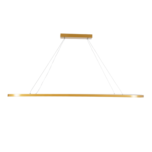 GloboStar® BOLIVAR 61274 Κρεμαστό Φωτιστικό Οροφής Design LED CCT 54W 6210lm 300° AC 220-240V - Εναλλαγή Φωτισμού μέσω Τηλεχειριστηρίου All In One Ψυχρό 6000k+Φυσικό 4500k+Θερμό 2700k Dimmable Μ120 x Π30 x Υ2cm - Χρυσό Βούρτσας - 3 Years Warranty
