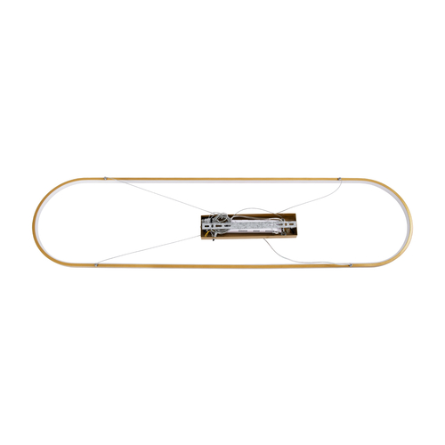 GloboStar® BOLIVAR 61274 Κρεμαστό Φωτιστικό Οροφής Design LED CCT 54W 6210lm 300° AC 220-240V - Εναλλαγή Φωτισμού μέσω Τηλεχειριστηρίου All In One Ψυχρό 6000k+Φυσικό 4500k+Θερμό 2700k Dimmable Μ120 x Π30 x Υ2cm - Χρυσό Βούρτσας - 3 Years Warranty