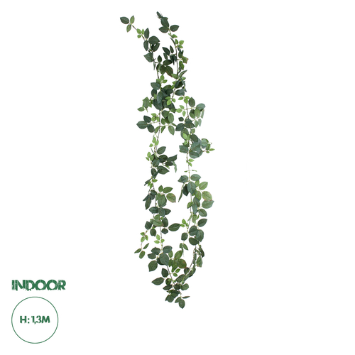 GloboStar® Artificial Garden ROSE IVY HANGING BRANCH 20249 Τεχνητό Διακοσμητικό Κρεμαστό Φυτό Ρίζα - Κισσός Υ130cm