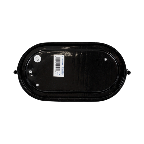 GloboStar® BOATLIGHT 61583 Vintage Industrial Φωτιστικό Τοίχου - Απλίκα - Καραβοχελώνα Εξωτερικού Χώρου Μονόφωτο 1 x E27 AC220-240V Αδιάβροχο IP65 - Σώμα Αλουμινίου & Tempered Glass - Μ21 x Π10.4 x Υ9cm - Μαύρο - Οβάλ - 5 Years Warranty