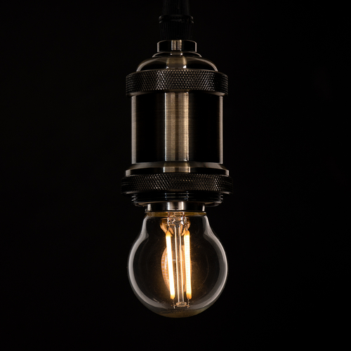 GloboStar® 99004 Λάμπα LED Long Filament E27 G45 Γλομπάκι 4W 400lm 360° AC 220-240V IP20 Φ4.5 x Υ7.5cm Θερμό Λευκό 2700K με Διάφανο Γυαλί - Dimmable - 3 Years Warranty