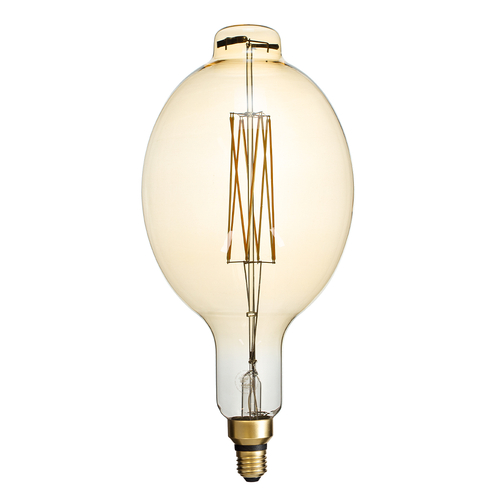 GloboStar® 99166 Λάμπα LED Long Filament E27 BT180 MANGOS Γλόμπος 8W 720lm 360° AC 220-240V IP20 Φ18 x Υ39cm Ultra Θερμό Λευκό 2200K με Μελί Γυαλί - Dimmable - 3 Χρόνια Εγγύηση