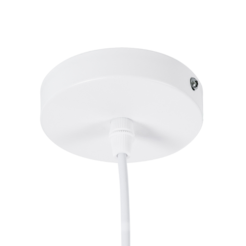 GloboStar® SHANGHAI 01026-B Μοντέρνο Κρεμαστό Φωτιστικό Καμπάνα Μονόφωτο 1 x E27 IP20 Λευκό & Χρυσό Μέταλλο - Μ37 x Π37 x Υ17cm