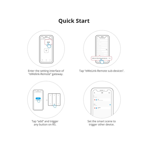 GloboStar® 80093 SONOFF R5-3C Free Wiring eWeLink Remote Switchman Smart Wall Stick-On Switch WiFi With 2 x Battery 3V 2032 3 Way