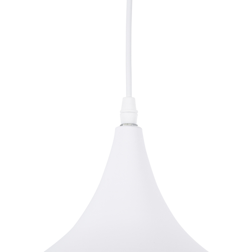 GloboStar® SHANGHAI 01026-B Μοντέρνο Κρεμαστό Φωτιστικό Καμπάνα Μονόφωτο 1 x E27 IP20 Λευκό & Χρυσό Μέταλλο - Μ37 x Π37 x Υ17cm