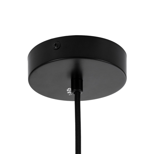 GloboStar® ESTETICO 61495 Μοντέρνο Κρεμαστό Φωτιστικό Μπάλα Μονόφωτο 1 x E27 IP20 Λευκό Γυαλί με Μαύρο Μέταλλο - Μ20 x Π20 x Υ38cm
