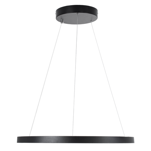 GloboStar® DIAMOND 61522 Κρεμαστό Φωτιστικό Δαχτυλίδι-Κύκλος LED CCT 45W 5040lm 360° AC 220-240V - Εναλλαγή Φωτισμού μέσω Τηλεχειριστηρίου All In One Ψυχρό 6000k+Φυσικό 4500k+Θερμό 2700k Dimmable Φ60cm - Μαύρο - 3 Years Warranty