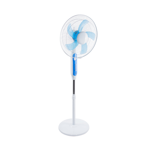GloboStar® SOLARA-FAN 85355 Solar Fan Αυτόνομος Ηλιακός Επιδαπέδιος Ανεμιστήρας 25W 2 Λειτουργιών Ρεύματος με AC 220-240V ή με Φωτοβολταϊκό Panel 9V 12W & Επαναφορτιζόμενη Μπαταρία Li-ion 7.4V 4400mAh - 3 Ταχύτητες - Ενσωματωμένο USB 2.0 Charger Συσκευών - IP20 - Μ44 x Π37.5 x Υ132cm - Λευκό & Μπλε - 2 Years Warranty