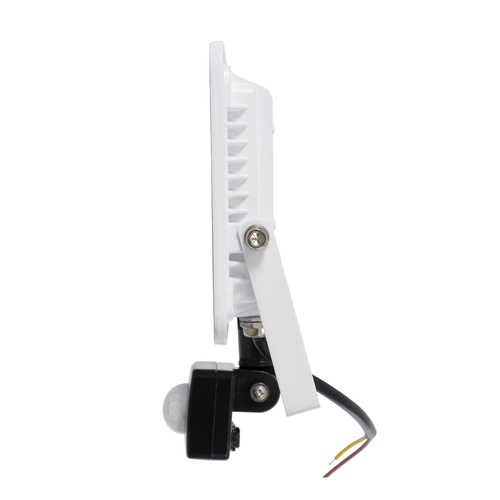 GloboStar® AURORA 61440 Επαγγελματικός Προβολέας LED 30W 3750lm 120° AC 220-240V με Ενσωματωμένο Ρυθμιζόμενο Αισθητήρα Κίνησης PIR - Αδιάβροχος IP67 - Μ16 x Π5 x Υ17.5cm - Λευκό - Ψυχρό Λευκό 6000K - LUMILEDS Chips - TÜV Rheinland Certified - 3 Years Warranty