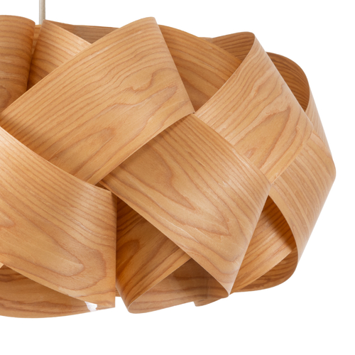 GloboStar® SARDIGNA 02218 Boho Κρεμαστό Φωτιστικό Πλέγμα Μονόφωτο 1 x E27 IP20 Καφέ Ξύλο - Μ60 x Π60 x Υ30cm