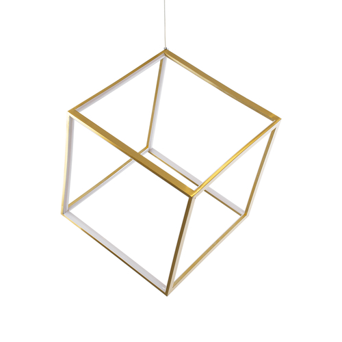 GloboStar® KIBOO 60930 Κρεμαστό Φωτιστικό Οροφής Design LED CCT 36W 4150lm 360° AC 220-240V - Εναλλαγή Φωτισμού μέσω Τηλεχειριστηρίου All In One Ψυχρό 6000k+Φυσικό 4500k+Θερμό 2700k Dimmable Μ40 x Π40 x Υ40cm - Χρυσό Πλατίνα - 3 Years Warranty