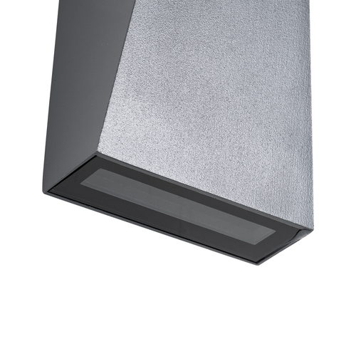 GloboStar® TRIANDE 60552 Φωτιστικό Τοίχου - Απλίκα Αρχιτεκτονικού Φωτισμού Εσωτερικού/Εξωτερικού Χώρου Up & Down LED 10W 1150lm 5° & 60° AC 220-240V Αδιάβροχο IP65 Μ8.5 x Π8.5 x Υ20cm - Θερμό Λευκό 2700K - Γκρι Ανθρακί - Bridgelux Chip - 3 Χρόνια Εγγύηση