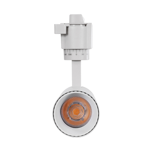 GloboStar® LUGANO 60802 Μονοφασικό Φωτιστικό Σποτ Ράγας LED 10W 1200lm 36° Acrylic HQ LENS AC 220-240V IP20 Φ4.5 x Υ19cm Θερμό Λευκό 2700K - EUROTRACK® System 1L+1N - Λευκό - Bridgelux Chip - TÜV Certified Driver - 5 Χρόνια Εγγύηση