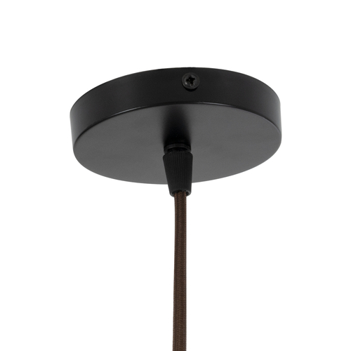 GloboStar® SALERNO 02078 Boho Κρεμαστό Φωτιστικό Πλέγμα Μονόφωτο 1 x E27 IP20 Μαύρο & Μπεζ Σχοινί - Μ50 x Π50 x Υ80cm