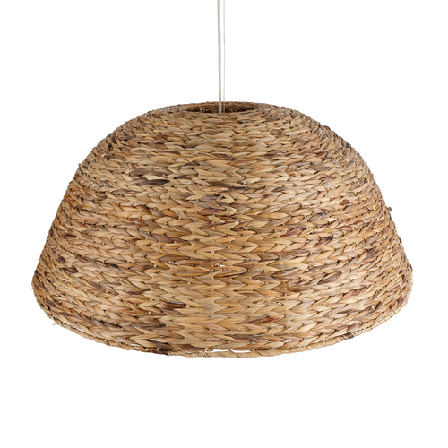 GloboStar® MANGATA 01848 Boho Κρεμαστό Φωτιστικό Καμπάνα Μονόφωτο 1 x E27 IP20 Καφέ Ξύλο - Μ90 x Π90 x Υ40cm
