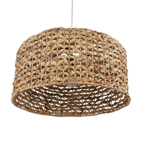 GloboStar® MANGATA 01849 Boho Κρεμαστό Φωτιστικό Καμπάνα Μονόφωτο 1 x E27 IP20 Καφέ Ξύλο - Μ60 x Π60 x Υ28cm