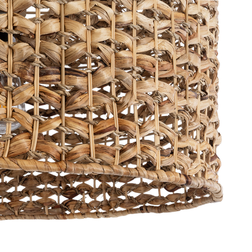 GloboStar® MANGATA 01849 Boho Κρεμαστό Φωτιστικό Καμπάνα Μονόφωτο 1 x E27 IP20 Καφέ Ξύλο - Μ60 x Π60 x Υ28cm