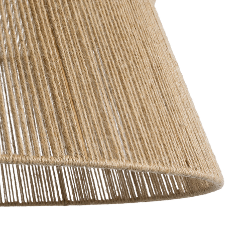 GloboStar® BISBEE 02205 Boho Κρεμαστό Φωτιστικό Πλέγμα Μονόφωτο 1 x E27 IP20 Μπεζ Σχοινί - Μ80 x Π80 x Υ48cm