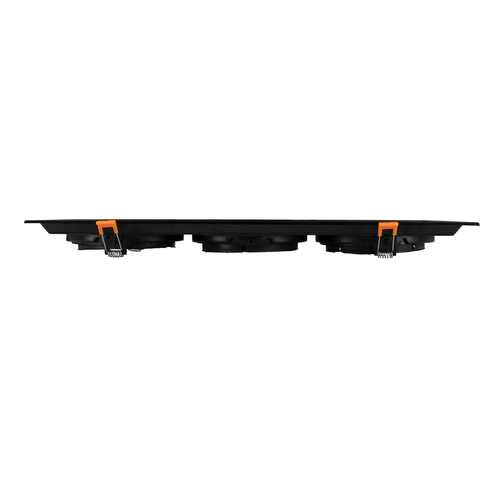 GloboStar® VITA 77857 Χωνευτό Κινούμενο Τριπλο Τετράγωνο Σποτ Οροφής για Λάμπα AR111 - IP20 - Χυτό Αλουμίνιο - M48.7 x Π18.7 x Y5.5cm - Μαύρο - 5 Χρόνια Εγγύηση