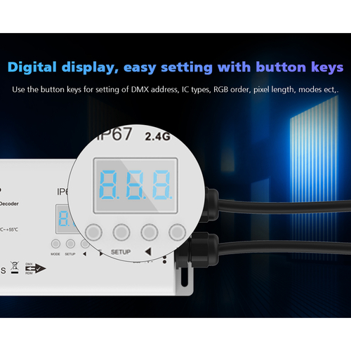 GloboStar® 73143 DS-WP SKYDANCE DC RF 2.4Ghz DMX512 to SPI Decoder DC 5-24V - Αδιάβροχο IP65 Μ17 x Π8 x Υ4cm - 5 Χρόνια Εγγύηση