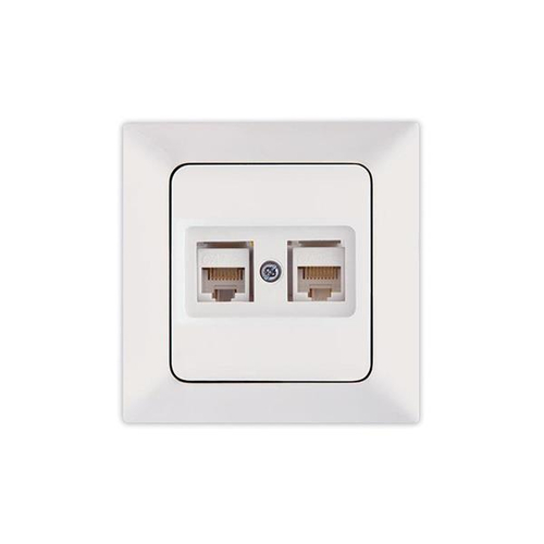 ΠΡΙΖΑ DATA CAT 6 RJ 45 ΔΙΠΛΗ ΛΕΥΚΗ