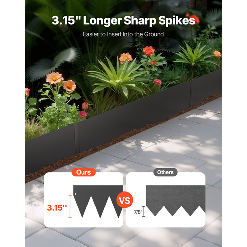 VEVOR Steel Landscape Edging 4 Packs 40 x 6 in Resistant στη σκουριά Pathway Divider