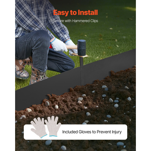 VEVOR Steel Landscape Edging 4 Packs 40 x 6 in Resistant στη σκουριά Pathway Divider