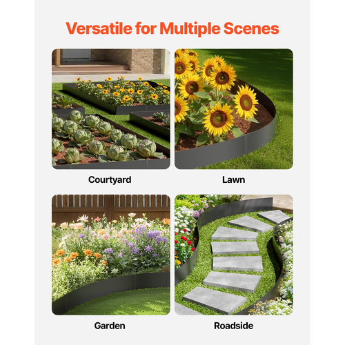 VEVOR Steel Landscape Edging 4 Packs 40 x 6 in Resistant στη σκουριά Pathway Divider