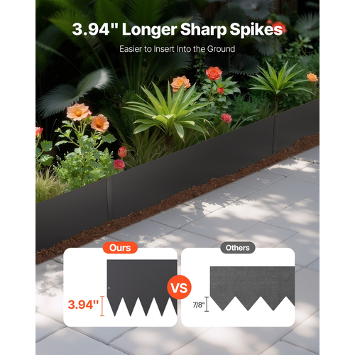 VEVOR Steel Landscape Edging 4 Packs 40 x 12 in Resistant στη σκουριά Pathway Divider